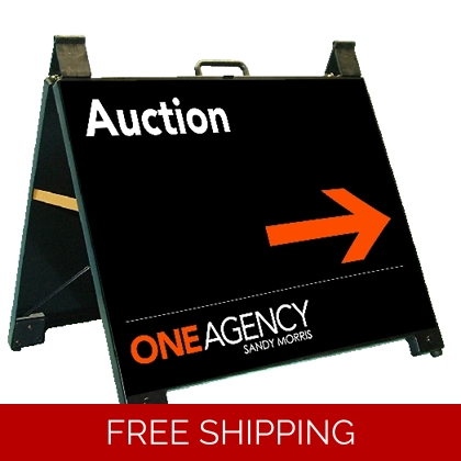 One Agency Auction Portable 60x45cm A-Frame Black